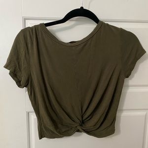 Olive Green Crop Top